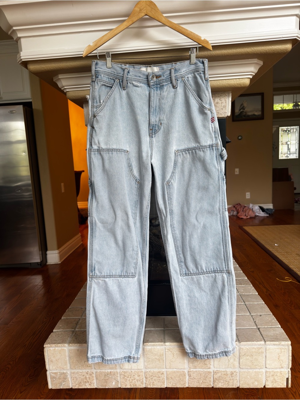 BDG Mens Work Pant Utilit Painted Light Weight Distressed and Repaired 31/32